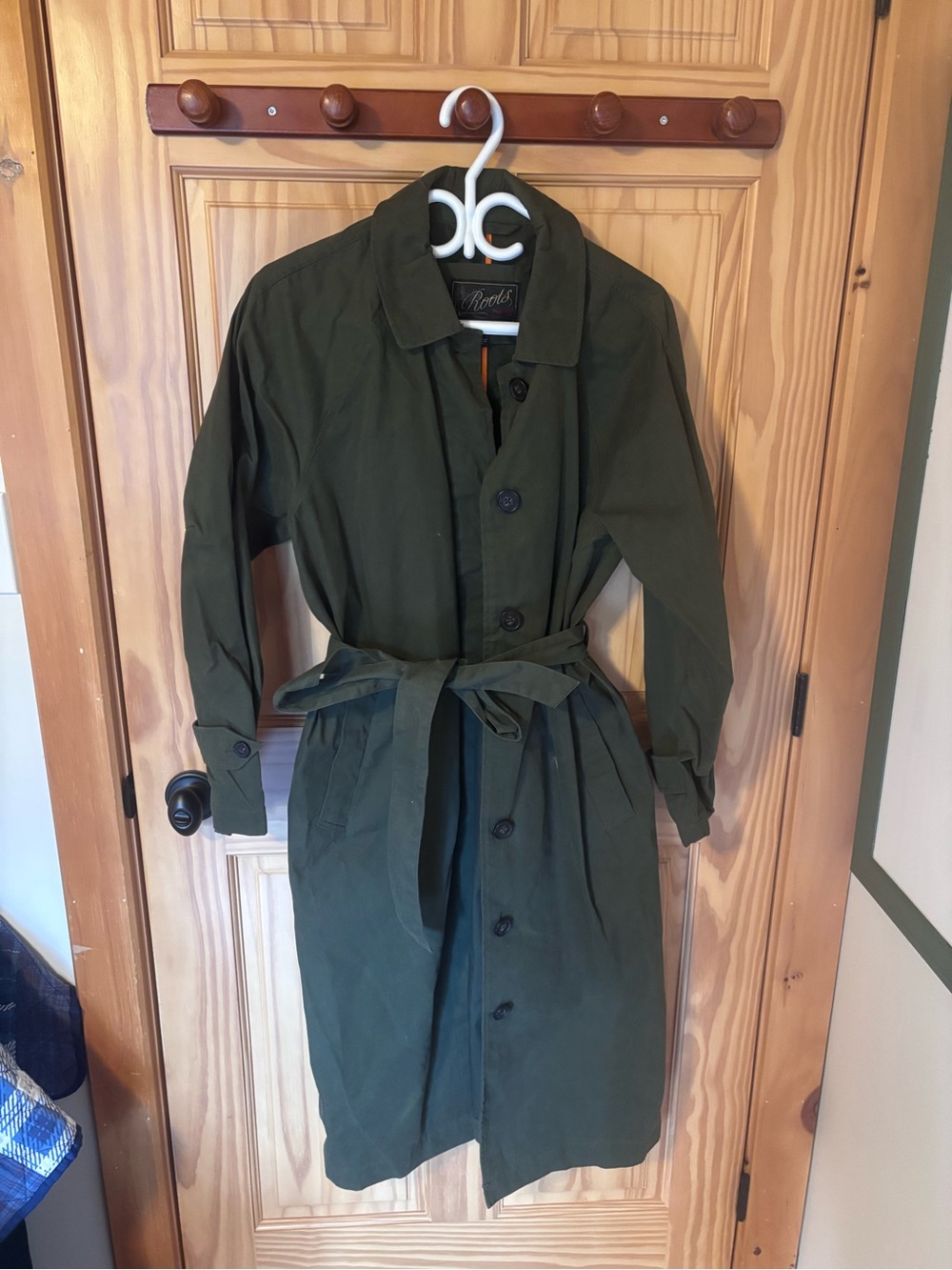Roots Olive Green Belted Trench Coat